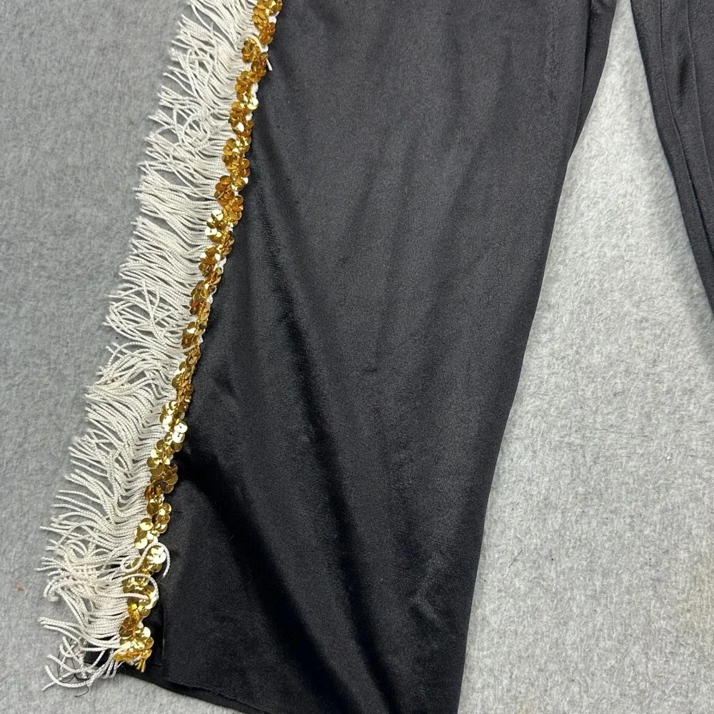 Kids Western Cowgirl Dance Costume Jumpsuit Gold Sequin Fringe Stars Black Red